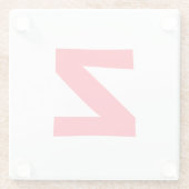 Name des Mit Monogramm Großbuchstabens in Rot Glasuntersetzer (Rückseite)