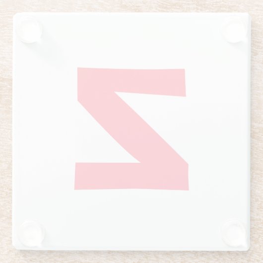 Name des Mit Monogramm Großbuchstabens in Rot Glasuntersetzer (Rückseite)