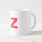 Name des Mit Monogramm Großbuchstabens in Rot Jumbo-Tasse (Vorderseite Rechts)