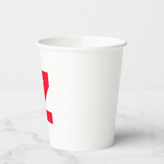 Name des Mit Monogramm Großbuchstabens in Rot Pappbecher (Links)