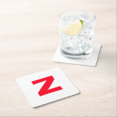 Name des Mit Monogramm Großbuchstabens in Rot Rechteckiger Pappuntersetzer (Vor Ort)