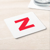 Name des Mit Monogramm Großbuchstabens in Rot Rechteckiger Pappuntersetzer (angewinkelt)