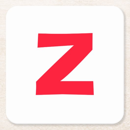 Name des Mit Monogramm Großbuchstabens in Rot Rechteckiger Pappuntersetzer (Vorderseite)