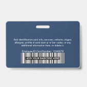 Name des Mitarbeiter-ID-Unternehmens Foto-Bar oder Ausweis (Rückseite)