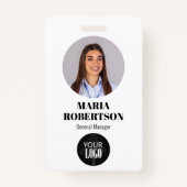 Name des Mitarbeiters Abzeichen Minimalistisch Fot Ausweis (Vorderseite)