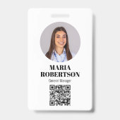 Name des Mitarbeiters Abzeichen Minimalistisch Fot Ausweis (Vorderseite)