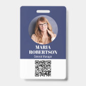 Name des Mitarbeiters Abzeichen Minimalistisch Fot Ausweis (Vorderseite)