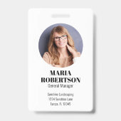 Name des Mitarbeiters Abzeichen Minimalistisches F Ausweis (Vorderseite)