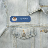 Name des Mitarbeiters am Blue Circle Foto Namensschild (Beispiel)