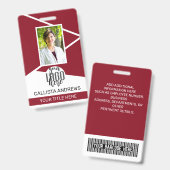Name des Mitarbeiters Barcode Logo Red Geo ID Ausweis (Vorder- & Rückseite)