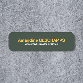 Name des Mitarbeiters bei "Gold & Forest Green" Namensschild