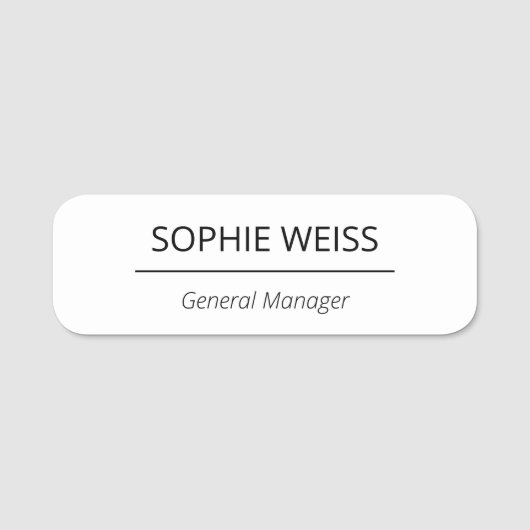 Name des Mitarbeiters Button Tag Sicherheit (Vorderseite)