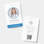 Name des Mitarbeiters der beruflichen Klinik Ausweis (Vorder- & Rückseite)