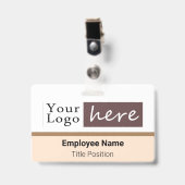 Name des Mitarbeiters des horizontalen Logos Ausweis (Front with Clip)