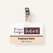 Name des Mitarbeiters des horizontalen Logos Ausweis (Vorderseite mit Klammer)