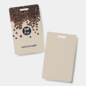 Name des Mitarbeiters des Logos für Kaffeebohnen Ausweis (Vorder- & Rückseite)