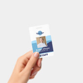 Name des Mitarbeiters des modernen Blue and White  Ausweis (Handheld)