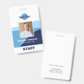 Name des Mitarbeiters des modernen Blue and White  Ausweis (Vorder- & Rückseite)