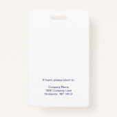 Name des Mitarbeiters des modernen Blue and White  Ausweis (Rückseite)