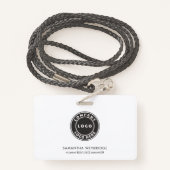 Name des Mitarbeiters des Unternehmens hinzufügen Ausweis (Rückseite mit Schlüsselband)