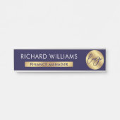 Name des Mitarbeiters des Unternehmens Navy & Gold Türschild (Vorderseite )