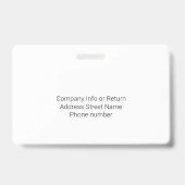 Name des Mitarbeiters eines Fotos mit horizontalem Ausweis (Back)