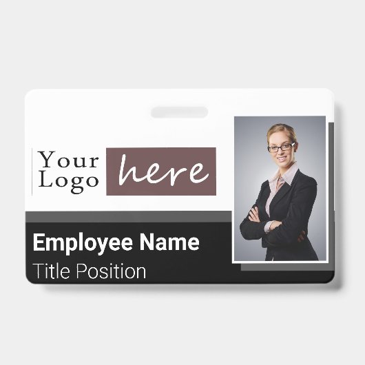 Name des Mitarbeiters eines Fotos mit horizontalem Ausweis (Front)