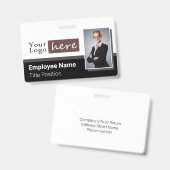 Name des Mitarbeiters eines Fotos mit horizontalem Ausweis (Front & Back)