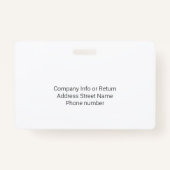 Name des Mitarbeiters eines Fotos mit horizontalem Ausweis (Rückseite)