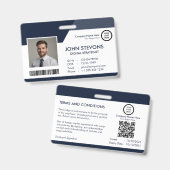 Name des Mitarbeiters eines Unternehmens Navy Blue Ausweis (Front & Back)