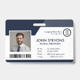 Name des Mitarbeiters eines Unternehmens Navy Blue Ausweis