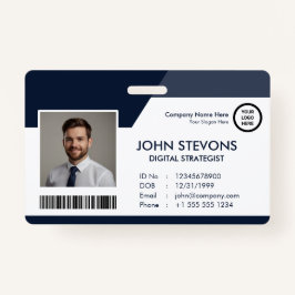 Name des Mitarbeiters eines Unternehmens Navy Blue Ausweis