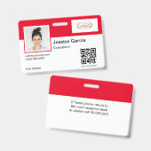Name des Mitarbeiters Foto Company Logo QR-Code Ro Ausweis (Vorder- & Rückseite)