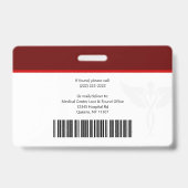 Name des Mitarbeiters ID des Red Horizontal Templa Ausweis (Rückseite)