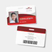 Name des Mitarbeiters ID des Red Horizontal Templa Ausweis (Vorder- & Rückseite)