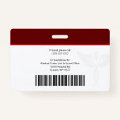 Name des Mitarbeiters ID des Red Horizontal Templa Ausweis (Rückseite)