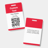 Name des Mitarbeiters ID Titel und QR Code einfach Ausweis (Vorder- & Rückseite)