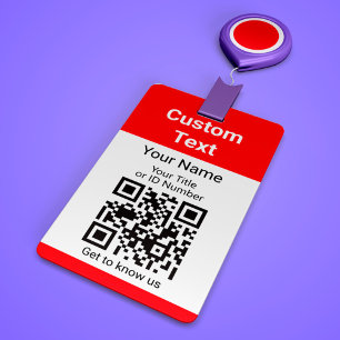 Name des Mitarbeiters ID Titel und QR-Code Einfach Ausweis