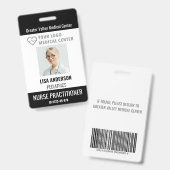 Name des Mitarbeiters im Abzeichen-Krankenhaus mit Ausweis (Front & Back)