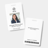 Name des Mitarbeiters im Foto Ausweis (Vorder- & Rückseite)