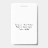 Name des Mitarbeiters im Quadrat- oder Circle-Styl Ausweis (Rückseite)