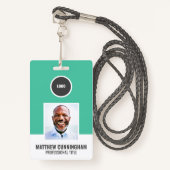 Name des Mitarbeiters Strichcode des modernen farb Ausweis (Vorderseite mit Schlüsselband)