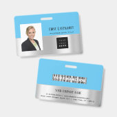 Name des Mitarbeiterzeichens Scanner Grau Ocean Ausweis (Vorder- & Rückseite)