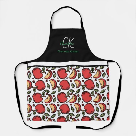 Name des modernen Apple-Musters Monogram Schürze (Vorderseite)