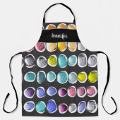 Name des modernen Aquarellkunstmusters Monogramm Schürze (Vorderseite)