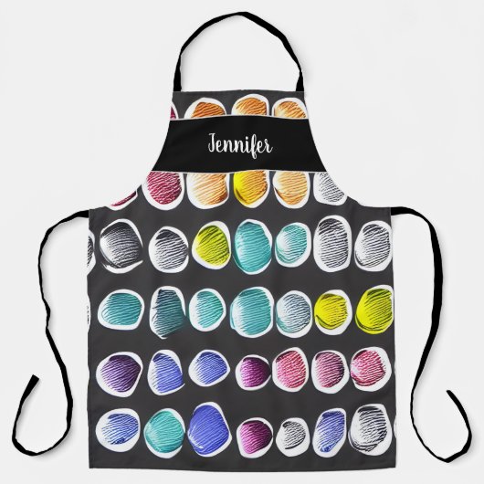 Name des modernen Aquarellkunstmusters Monogramm Schürze (Vorderseite)