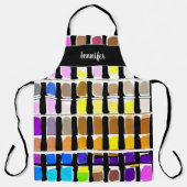 Name des modernen Aquarellkunstmusters Monogramm Schürze (Vorderseite)