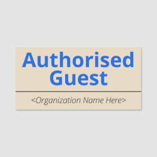 Name des modernen "autorisierten Gastes" Namensschild