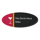 Name des modernen Barkeepers Cocktail Glass Namenschild (Vorderseite)