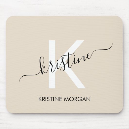 Name des modernen beigefarbenen Skriptes Mousepad (Vorne)